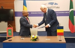The Foreign Ministries of Romania and Maldives signed a Memorandum of Understanding, on Friday. PHOTO: MINISTRY OF FOREIGN AFFAIRS