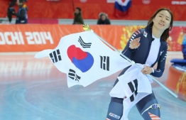 Double Olympic speed skating champion and reigning world record holder Lee Sang-hwa. PHOTO: YONHAP NEWS AGENCY