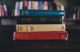 Stack of novels on a library table. PHOTO: ANNIE SPRATT/UNSPLASH