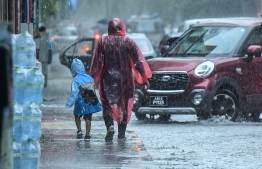 Heavy rainfall in the capital city of Male' during May 2019. PHOTO: NISHAN ALI/ MIHAARU