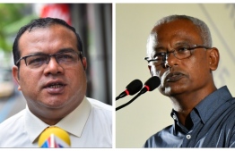 President Ibrahim Mohamed Solih (R) and North Hithadhoo MP Mohamed Aslam who has been selected as the President’s Running mate
