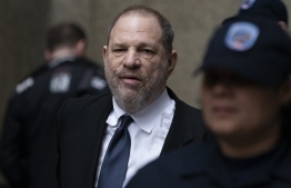 (FILES) In this file photo taken on April 25, 2019 disgraced Hollywood mogul Harvey Weinstein leaves the State Supreme Court in New York, after a break in a pre-trial hearing over sexual assault charges. - Disgraced Hollywood producer Harvey Weinstein has reached a provisional $44 million settlement with alleged victims and creditors, the Wall Street Journal reported on May 23, 2019. (Photo by Don Emmert / AFP)