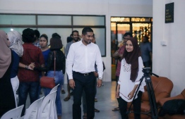 Minister of Youth, Sports and Community Empowerment Ahmed Mahloof during the Vilimale' Community Centre reopening. PHOTO: MINISTRY OF YOUTH, SPORTS AND COMMUNITY EMPOWERMENT