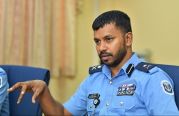 Assistant Commissioner of Police Mohamed Riyaz speaks to local media Mihaaru in an interview. PHOTO: MIHAARU