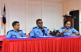 From the press conference held by Police ahead of Eid holidays. PHOTO: HUSSAIN WAHEED / MIHAARU