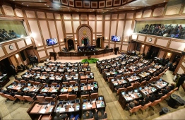 June 8, 2019, People's Majilis, Male' City: Lawmakers at the sitting in which Indian Prime Minister Narendra Modi addressed the Maldivian parliament. PHOTO: HUSSAIN WAHEED/MIHAARU