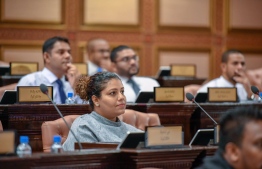(FIILE) Parliament Representative for Lhaviyani Atoll's Hinnavaru Constituency MP Jeehan Mahmood during a parliamentary sitting, on June 11, 2019 -- Photo: Parliament