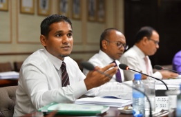 Ruling Maldivian Democratic Party (MDP) aligned Hulhudhoo MP Ilyas Labeeb. PHOTO:  HUSSAIN WAHEED / MIHAARU