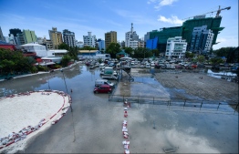 The impacts of storm surges in the capital city of Male'. PHOTO: HUSSAIN WAHEED/ MIHAARU