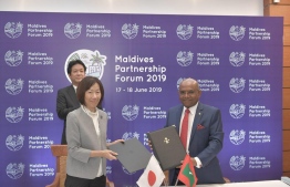 The Maldivian government signed an agreement with Japan to expand the services of Maldives National Defence Force (MNDF). PHOTO: FOREIGN MINISTRY