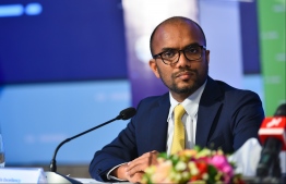 Minister of Finance Ibrahim Ameer participating in the Maldives Partnership Forum 2019. PHOTO: HUSSAIN WAHEED
