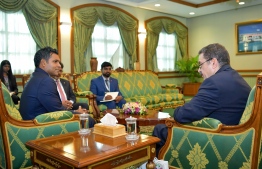 Vice President Faisal Naseem meeting with foreign dignitaries at the President's Office. PHOTO; PRESIDENT'S OFFICE