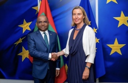 Minister of Foreign Affairs Abdulla Shahid meets with EU High Representative/ Vice President of European Commission. PHOTO: MINISTRY OF FOREIGN AFFAIRS