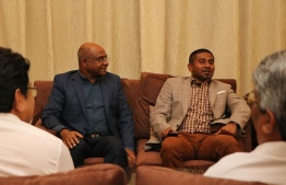 Ministry of Foreign Affairs Abdulla Shahid and Ministry of Youth, Sports and Community Empowerment Ahmed Mahloof seeks support for bid to hold IOIG 2023. PHOTO: MINISTRY OF FOREIGN AFFAIRS.
