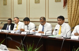 A session of the parliament's State Owned Enterprises (SOE) Committee in progress. PHOTO: HUSSAIN WAHEED/ MIHAARU