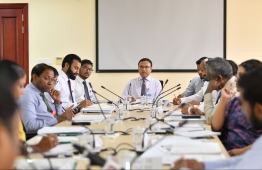 A previously held meeting by the Parliament's Judiciary Committee. PHOTO: HUSSAIN WAHEED / MIHAARU