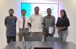 Organisers of Southern Maldivian Business Expo signing with partners of the event. PHOTO: ORGANISERS