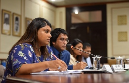 PG Bisham answering questions posed by members of Parliament's Judiciary Committee. PHOTO: HUSSAIN WAHEED/ MIHAARU