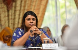 Prosecutor General Aishath Bisham attending a session of the Parliament's Judiciary Committee. PHOTO: HUSSAIN WAHEED/ MIHAARU
