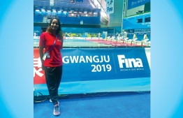 Aishath Sausan returned to her professional swimming career following a 5-year hiatus in 2018. She has since renewed multiple national records. PHOTO: MALDIVES SWIMMING ASSOCIATION