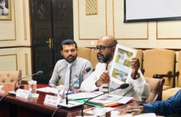 Maldives Integrated Tourism Development Corporation (MITDC)'s Managing Director Mohamed Raaid answering questions at the parliamentary Committee on State Owned Enterprises (SOE). PHOTO: PARLIAMENT