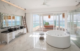 Bathroom interior depiction of one of Emerald' resort's overwater villa categories. PHOTO: EMERALD MALDIVES