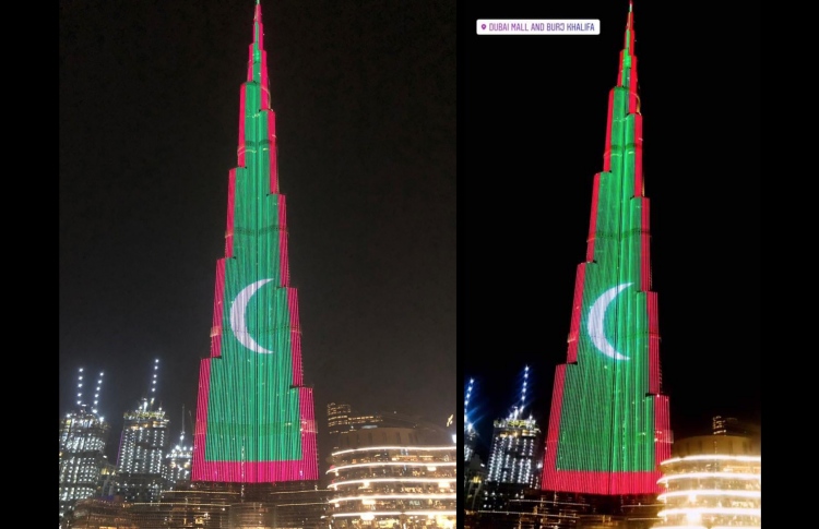 ދިވެހި ދިދައަކުން ބުރުޖް ޚަލީފާ ދިއްލާލައިފި