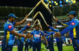 Photograph of Sri Lankan Cricket Team. PHOTO: AFP