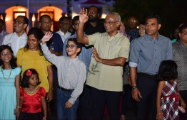 President Ibrahim Mohamed Solih enjoying the activities unfolding in the Float Parade held on July 27 in honour of the festive occasion of Maldives' 54th Independence Day. PHOTO: HUSSAIN WAHEED/MIHAARU.