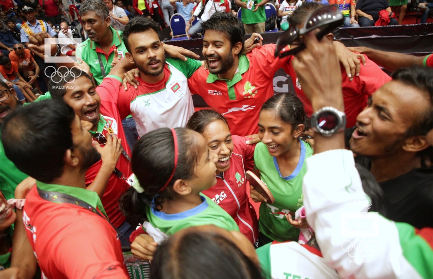 ދީމާ އާއި ރަފާގެ ކާމިޔާބީގެ އުފާފާޅުކުރަނީ. --އެމްއޯސީ ފޮޓޯ: މުހައްމަދު ޝަރުހާން ވަހީދު