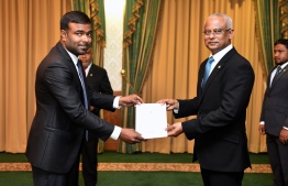 President Ibrahim Mohamed Solih appointed Abdul Maaniu Hussain to the Judicial Service Commission. PHOTO: PRESIDENT'S OFFICE