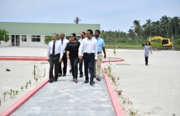 Vice President Faisal Naseem during his visit to Hanimaadhoo, Haa Dhaal Atoll.PHOTO:  PRESIDENT'S OFFICE