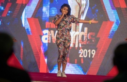 Maldivian Idol Winner Laisha Junaid during her live performance. PHOTO: MIHAARU