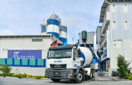 The STO Power-mix plant at Hulhumale'; the facility develops and supplies variety of concrete products--