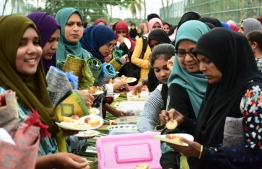 Locals enjoying the breakfast feast hosted by Bank of Maldives (BML) in celebration of Eid Al-Adha. PHOTO: BML