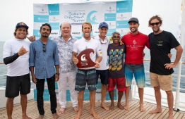 Australian native Josh Kerr wins the 9th Four Seasons Maldives Surfing Champions Trophy, winning two years consecutively. PHOTO: SURFINGCHAMPIONSTROPHY.COM