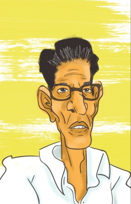 A digital caricature of the late Abdulla Moosa, famously known as 'Naifaru Dhohokko' - a legendary musician/singer known for his lyrical prowess. ILLUSTRATION: SHIMANIE SHAREEF / MANIE