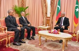 President Ibrahim Mohamed Solih and newly appointed Chancellors of the Islamic University of Maldives (IUM) and Maldives National University (MNU) PHOTO: PRESIDENT'S OFFICE