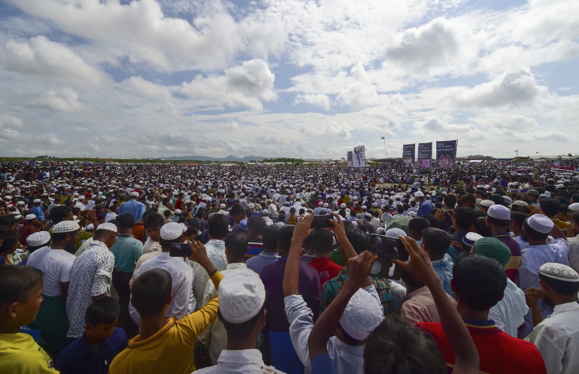 ކޮކްސް ބާޒާރު: އޮގަސްޓް 25، 2019: މިއަންމާގެ ރޮހިންޖާ މުސްލިމުން ބަންގްލަދޭޝްގައި މިއަދު ބޭއްވި ބޮޑު އެއްވުން. --ފޮޓޯ:އޭއެފްޕީ