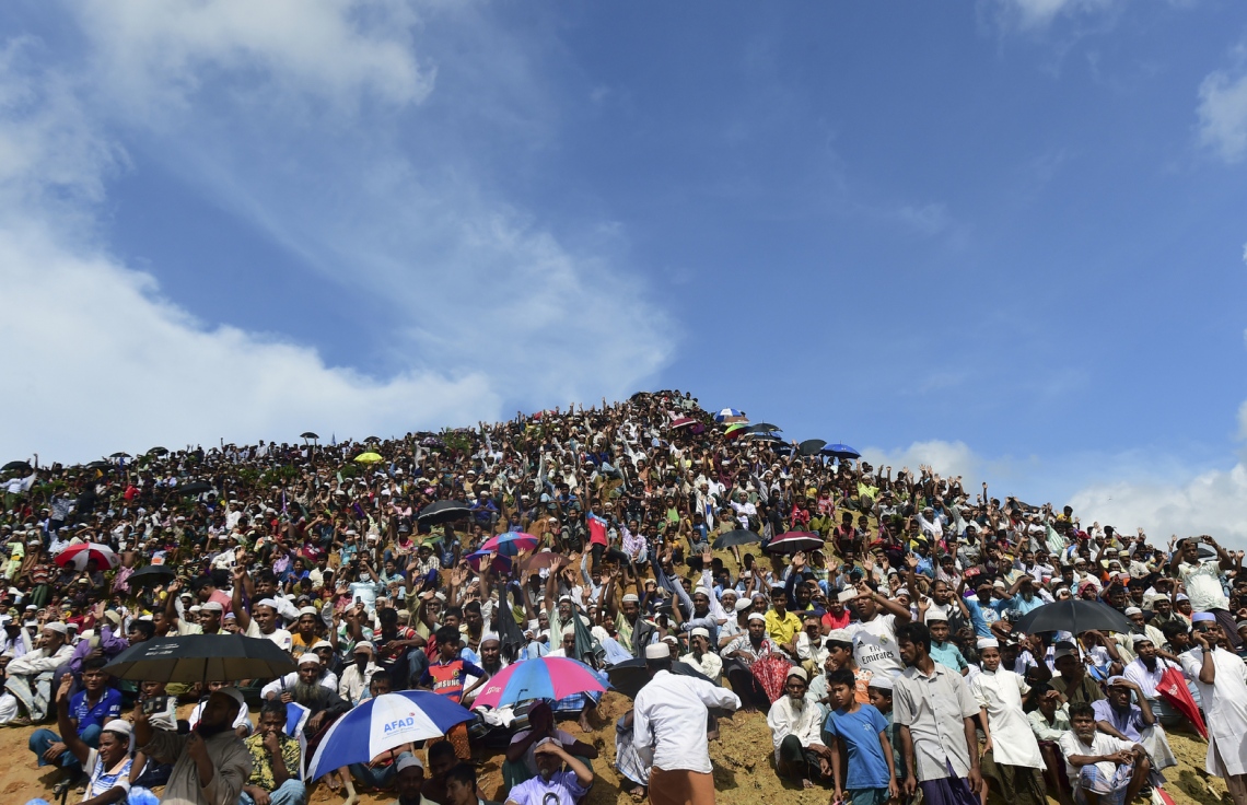 ކޮކްސް ބާޒާރު: އޮގަސްޓް 25، 2019: މިއަންމާގެ ރޮހިންޖާ މުސްލިމުން ބަންގްލަދޭޝްގައި މިއަދު ބޭއްވި ބޮޑު އެއްވުން. --ފޮޓޯ:އޭއެފްޕީ