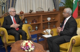 President Ibrahim Mohamed Solih and the Ambassador of Singapore to the Maldives Chua Thian Poh. PHOTO: PRESIDENT'S OFFICE