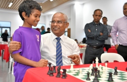 President Ibrahim Mohamed Solih at the opening of Chess Arcade at the Hulhumale Mini Sports Complex. PHOTO: PRESIDENTS OFFICE