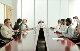 Minister of Foreign Affairs Abdulla Shahid met with the members of the Commonwealth Second Assessment Mission on August 28, 2019. PHOTO/FOREIGN MINISTRY