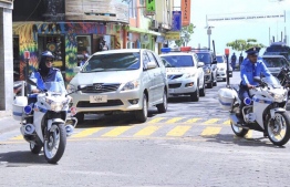 Police Lance Corporal Aleena Moosa from Traffic Management Department became the first female officer to be in a VVIP Motorcade. PHOTO: POLICE