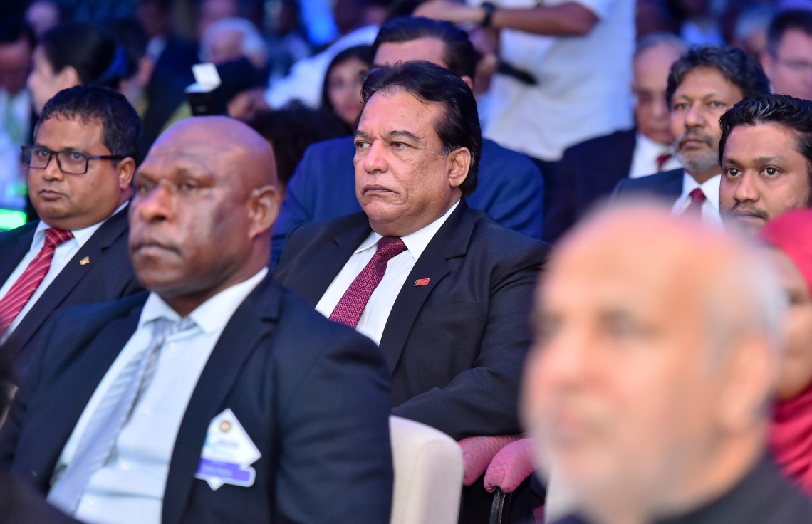 ޕެރެޑައިސް އައިލެންޑް ރިސޯޓް: ސެޕްޓެމްބަރު 3، 2019: ހަތަރުވަނަ އިންޑިއަން އޯޝަން ކޮންފަރެންސް (އައިއޯސީ) ފެށުމަށް ޕެރެޑައިސް އައިލެންޑް ރިސޯޓުގައި ބޭއްވި ހަފުލާގެ ތެރެއިން.-- ފޮޓޯ: ރައީސް އޮފީސް