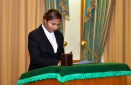 Azmiraldha and Shujoon appointed to Supreme Court bench. PHOTO: PRESIDENTS OFFICE 
