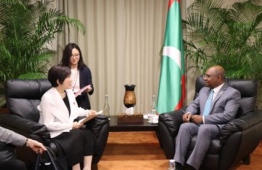 Minister of Foreign Affairs Abdulla Shahid, meets with State Minister for Foreign Affairs of Japan Toshiko Abe. PHOTO: FOREIGN MINISTRY