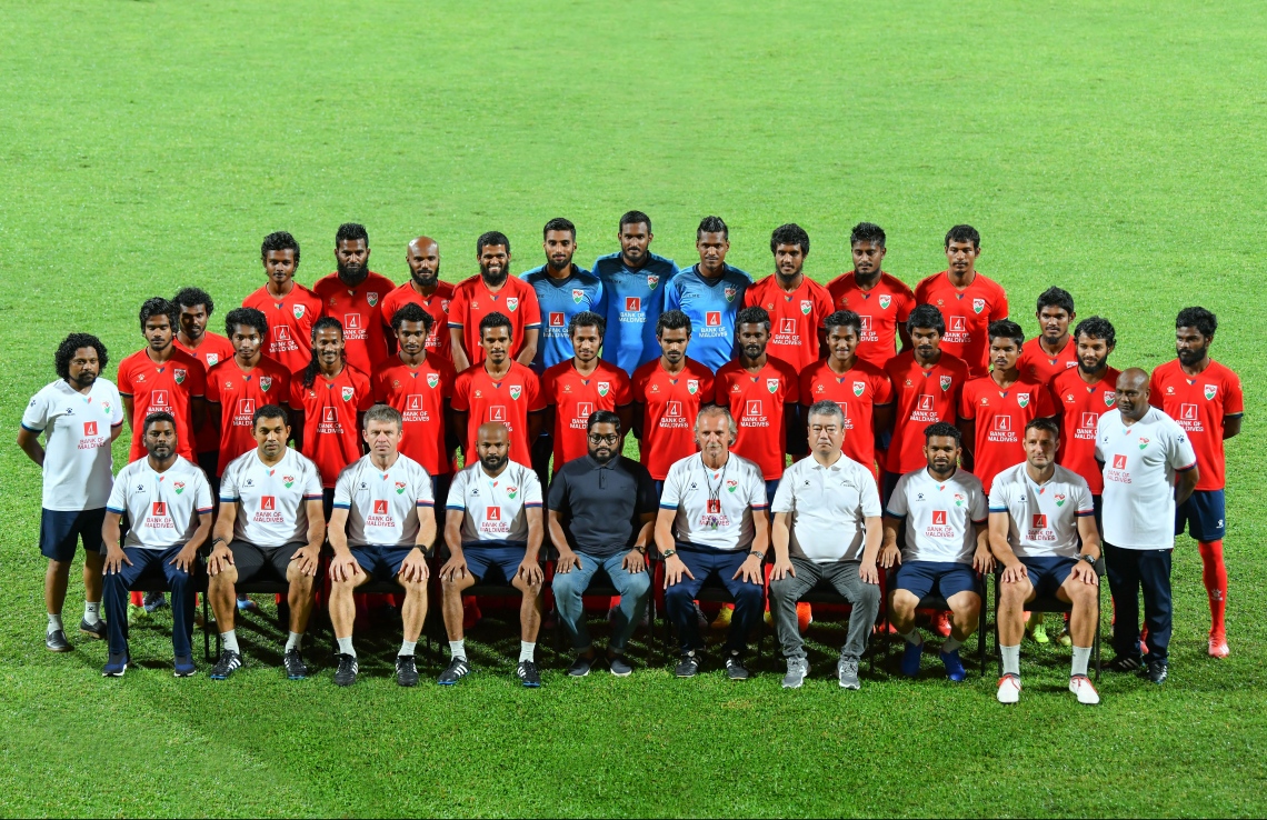 މާލެ: ސެޕްޓެމްބަރު 9، 2019: ވޯލްޑް ކަޕް ކޮލިފައިންގައި ދިވެހިރާއްޖެއާޢި ޗައިނާ ވާދަކުރާ މެޗުގެ ޕްރެކްޓިސް ފެށުން.-- ފޮޓޯ: ހުސައިން ވަހީދު /މިހާރު