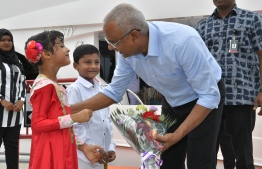 President Ibrahim Mohamed Solih visits R. Meedhoo on September 11, 2019. PHOTO/PRESIDENT'S OFFICE