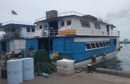 The boat aboard which a gas explosion occurred, injuring seven people. PHOTO: MIHAARU